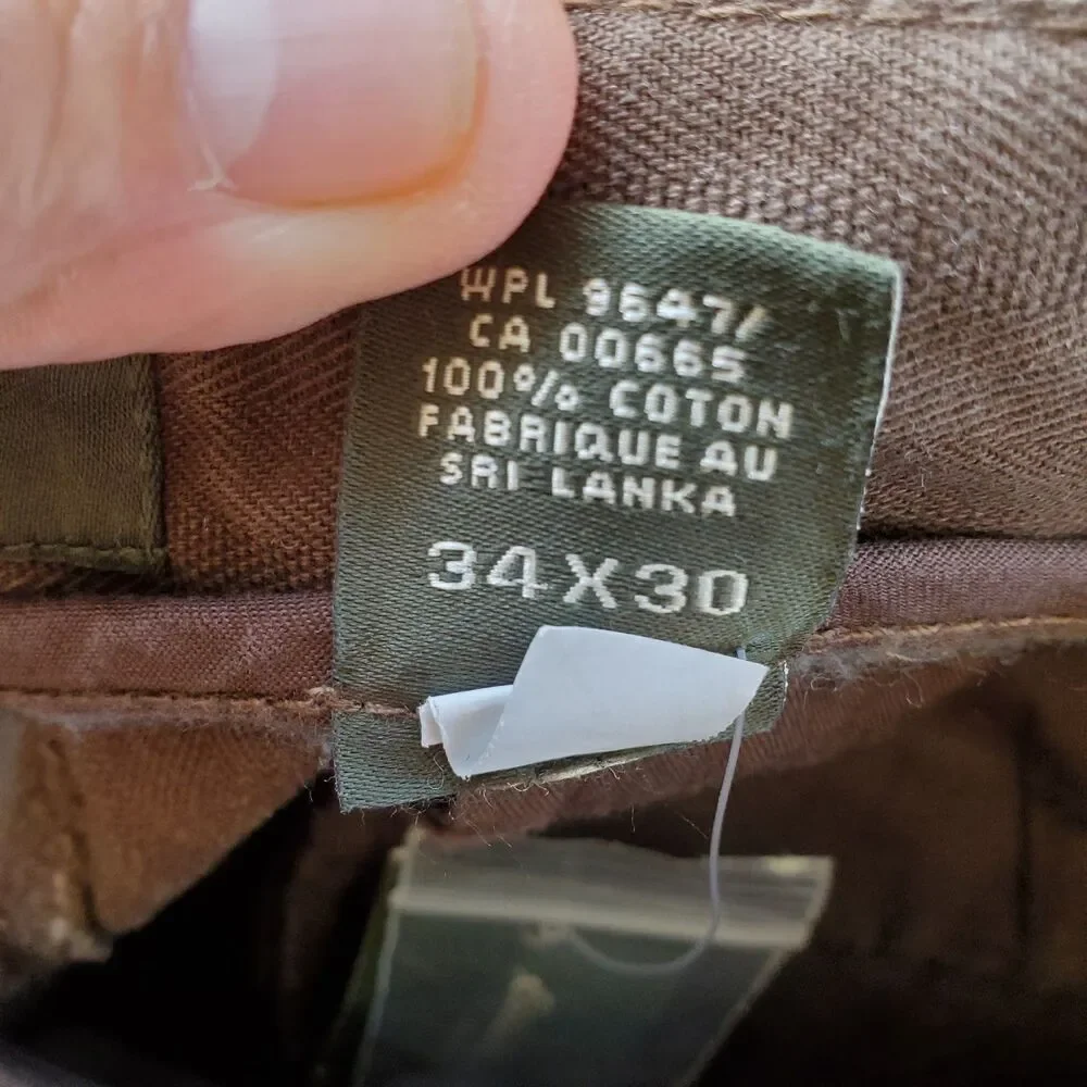 Eddie Bauer Relaxed Fit Brown Pants Size 34X30